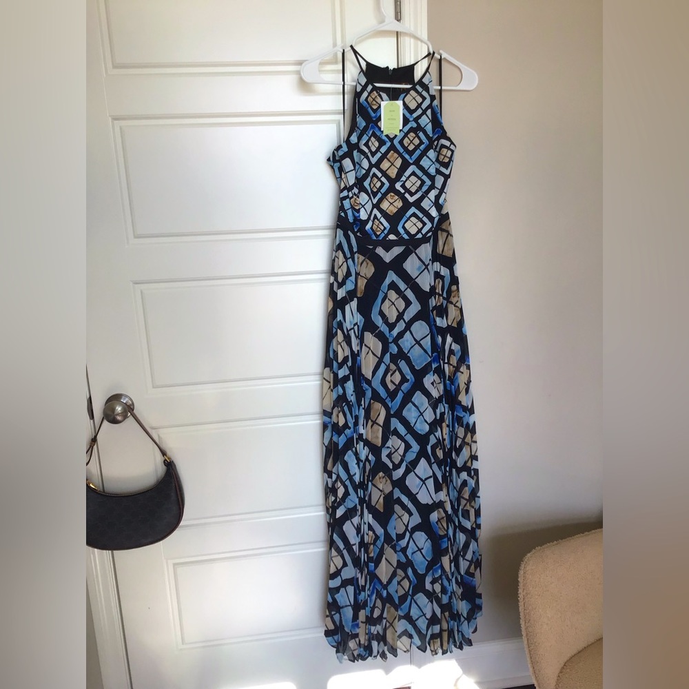 Anthropologie maxi dress with diamond shape print.